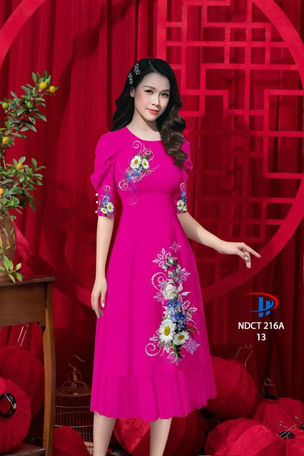 Vải Áo Dài Cách Tân Hoa In 3D AD NDCT216A 12